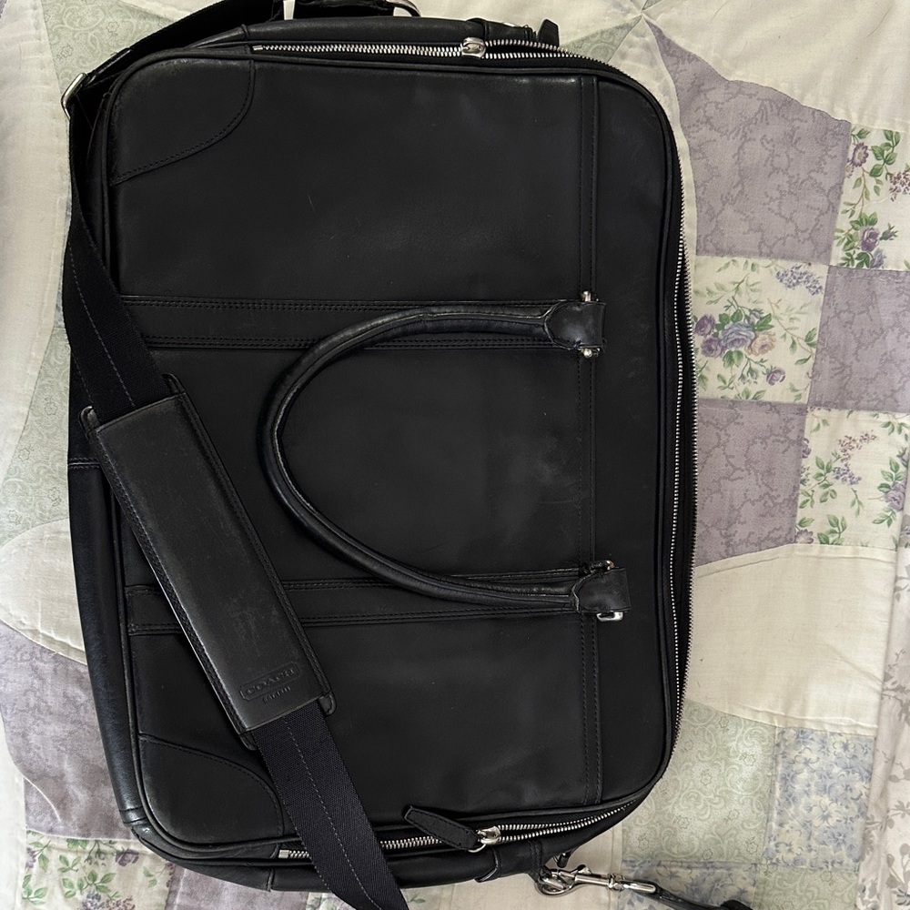 Coach Black Leather Men's Bag